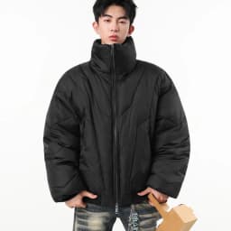 IEFB Faux Suede Warm Padded Winter Jacket For Men Retro Oversized Stand Collar Zip Casual Thick Outerwear Coat 9X4141