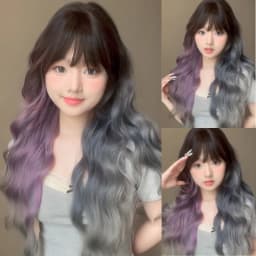 OLACARE Long Body Wave Black Brown Purple Cosplay Wigs Heat Resistant Synthetic Wigs Middle Part Natural Lolita LM Wigs Women