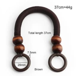 2/4Pcs 37/48cm Wooden Beaded Purse Frame Rope Wrapped Bag Handles for Crochet Beach Totes DIY Bags Making Replacement Supplies