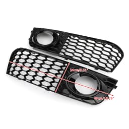Artudatech Pair Honeycomb Mesh Fog Light Open Vent Grill Intake Fit for Audi A4 B8 2009-2012