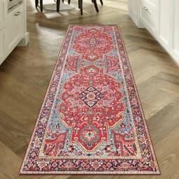 VIKAMA Washable Hallway Runner Rug for Home Decor Vintage Long Kitchen Carpets with Non Slip Backing Rug for Living Room Bedroom