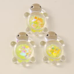 Leslie 10pcs 21x30mm Creative Resin Glitter Turtle Charms Tortoise Pendants for Earrings Necklace Jewelry DIY Cute Kids Toys