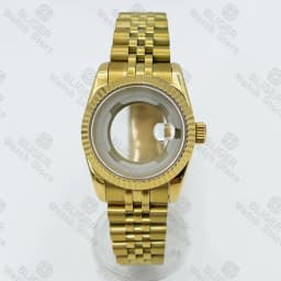 BLIGER 31mm NH05 NH06 Watch Case Fluted Curved Silver Gold Rose Gold Jubilee For Ladies Watch Date Sapphire Glass Waterproof