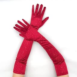 Women 55cm Satin Flash Drill Shiny Long Gloves Retro Campus Dance Party Wedding Bride Stage Performance Opera