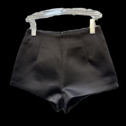 High end 2025 summer new niche solid color satin cotton brocade simple workplace temperament part slim fit shorts