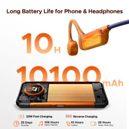 DOOGEE S200E AI Rugged Phone 1.32" AMOLED Rear Display Dimensity 7050 Android 16 10100mAh Battery 48GB RAM (8+40) 256GB ROM NFC Google Pay Supports VIP Edition with Bone Conduction Running Headphones