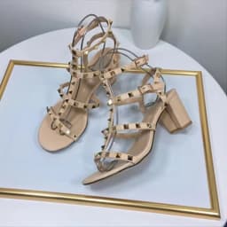 Women Elegant Low Heels Sandals Front Open Toe Lock Stud Buckle T-Strap British Shoes Fuchsia Beige Matte/Shiny Leather Pumps 42