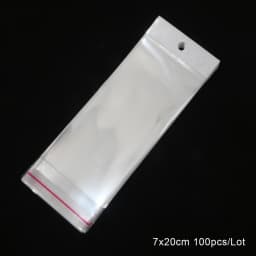 100Pcs 5x10.5cm-8x27cm Opp Bag Self Adhesive Clear Transparent Plastic Storage Bag With Hang Hole Jewelry Gift Packaging Pouches