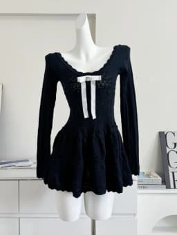 Korobov Solid Color Sweet A-line Dresses Ruffled Knitted Vest Dress for Women Summer French Style Hollow Short Skirt