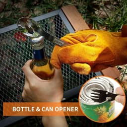 PSKOOK Outdoor Survival Tools 5 in 1 Camping Multi-functional EDC Kit Practical Fork Knife Spoon Bottle/Can Opener