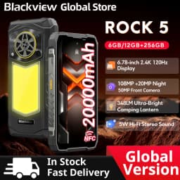 【World premiere】Blackview ROCK 5 Rugged phone 6.78'' 2.4K 120Hz Display Camping Lantern 108MP Camera NFC 20000mAh Cellphone