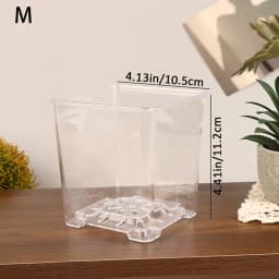 1Pc S/M/L Highly Transparent Flower Pot Plant Nursery Pots Acrylic Orchid Decorative Square for Plants Garden Orchids