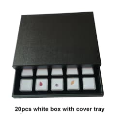 Clear Loose Diamond Storage Box 40x40mm Gemstone Packaging Organizer 57x37mm Pendant Jewelry Display Tray for Stones Showcase