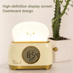 LED Deco Night Light Rechargeble Clock Bread Maker Lights Bedroom Living Room Atmosphere Lamps Home Interior Bedside Table Lamps