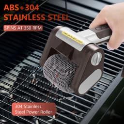 Electric Roller Grill Brush with LED Light Stainless Steel Bristle-Free BBQ Cleaner Brush Rechargeable Barbecue Cleaner Tools