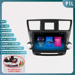Hizpo Android 14 For Toyota Highlander 2 XU40 2007-2013 Car Radio Multimedia Video Player Navigation Stereo GPS No 2din DVD 6115