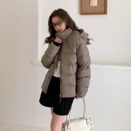 Winter Solid Color Long-sleeved Short Fur Collar Hooded Down Jacket Korean Women's Holiday Fashion Versatile and Thin Coat