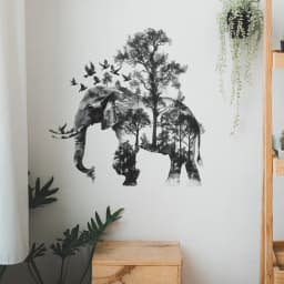 Elephant Decorative Vinyl Child Wall Stickers For Bedroom Accessories Adhesive Wallpaper Wall Art Room Decor Mirror Sticker