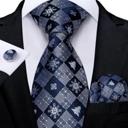Blue Green Christmas Men tie Set with Handkerchief Cufflinks Wedding Prom Groom Accessories Perfect Gift for Men