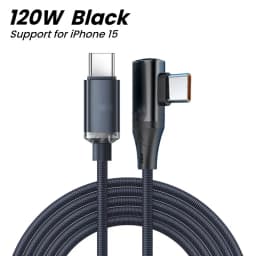 90 Degree Elbow USB C Cable PD 120W Fast Charging Type C To Type C Cable For iPhone 15 Samsung Xiaomi Huawei Charger Data Cord