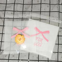 Flower Dot Bow Plastic Bag Wedding Birthday Cookie Candy Gift Packaging Bags OPP Self Adhesive Party Favors Decoration 14x14cm