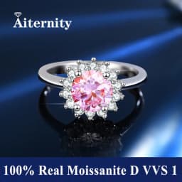 Classic 6 Prong Diamond Ring D Color 1ct Moissanite VVS Round Cut Lab Diamond Ring for Women Engagement Wedding Band Jewelry