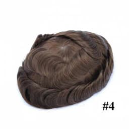Men Toupee Full PU 0.12-0.14cm ISKIN With Knots Men's Capillary Prosthesis Real Indian Human Hair Wig Wave Straight Hairpiece