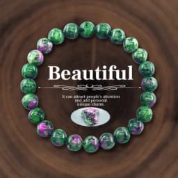 JD Natural Stone Jasper Quartz Beaded Wealth Lucky Bracelets for Women Men Classic Simple Stretch Bangles Yoga Healing Gifts