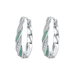 Orstarry S925 Sterling Silver Colorful Wavy Earrings Versatile Hoop Earrings For Women Jewelry Original Party Gifts