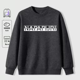 Misaligned Artistic Letters Printed Sweatshirts Men Soft Vintage Pullovers Street Oversize Top Unisex Autumn Casual Clothes