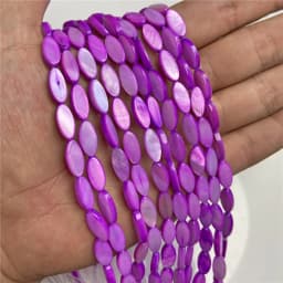 Oval Colorful Shell Beads Rice Shape Natural Mother of Pearl Shell Spacer Beads for Jewelry Making DIY Craft Accessories 15"