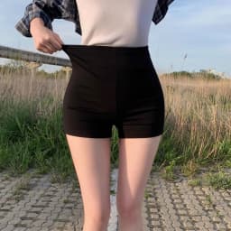 2026 High Waist Slim Fit Black Elastic Shorts for Women Versatile Bodycon Straight Leg 3 Points Hot Pants for Girl Group