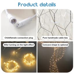 Upgrade Wedding Ceiling Decor Starry Sky Wrought Iron Net With Luminous Lamp Beads Party Prop For Christmas Birthday Decoration