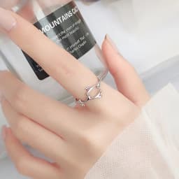 VENTFILLE 925 Sterling Silver Metal Flower Shell Geometric Rings For Women French Retro Romantic Open Thai Silver Rings