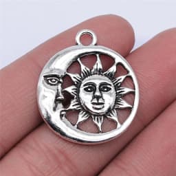 10pcs Antique Bronze Silver Color Sun Charms Pendant Jewelry Metal Alloy Jewelry Marking Sun Charms For Jewelry Making