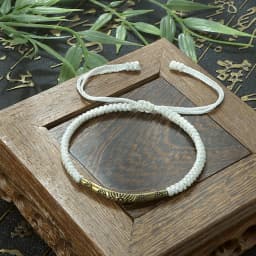 Red Thread Braided Bracelet Golden Silver Color Long Tube Bangle Handmade Adjustable Women Men Fashion Friendship Jewelry Gift