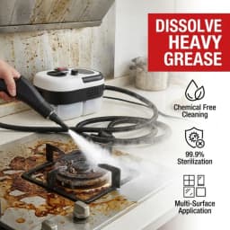 Powerful 2500W Handheld High Temp Steam Cleaner Pressurized Steam Cleaning Machine Chemical Free Sterilizer for Range Hood AC Ca