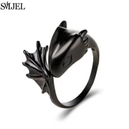 SMJEL Vintage Animal Shape Adjustable Ring Punk Ancient Dragon Rings Thai Silver Boyfriend Jewelry Unique Snake Ring Bijoux 2025