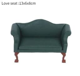 Doll house sofa furniture model simulation double leather sofa Miniature Furniture Armchair Sofa Footstool Doll Decor Toy