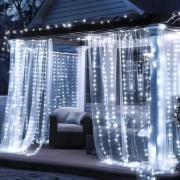 3/6M LED Curtain Light String Battery Power Christmas Halloween Fairy Lights for New Year 2027 Holiday Wedding Garden Decoration