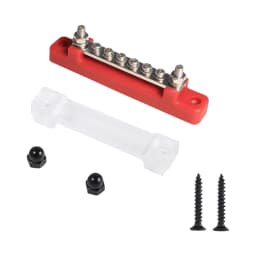 6 Terminal BusBar With Transparent Cover 130A AC/ 150A DC Power Distribution For Car Boat Marine Caravan RV XF-BB001C-6P