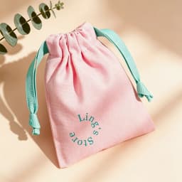 50pcs Custom Logo Cotton Drawstring Bag Personalized Jewelry Wedding Favor Gift Pouch for Fuse Beads Keychain Cosmetic Packaging