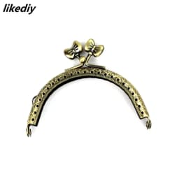 1 Piece 8.5 CM Antique Bronze Semicircle Metal Purse Frame Kiss Clasp Handle For DIY Bag Accessory