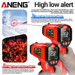 ANENG TH203 Digital Infrared Thermometer -50~600℃ Temperature Meter Non-contact Pyrometer Tester IR Hygrometer Industrial Tool