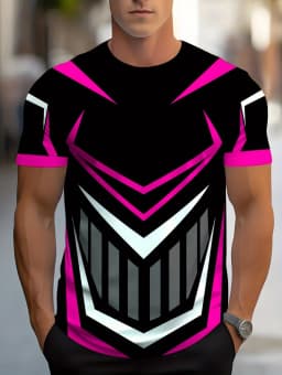Men's Plus Size Short Sleeve T-Shirts 3D Irregular Graphic Printing Soft Comfortable Daily Wear for Sports Fitness Man's T-Shirt