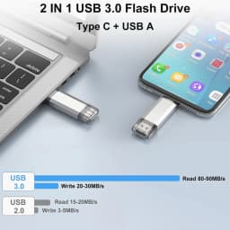 For iPhone USB Flash Drive USB 3.0 Type C Fast For IOS ipad 32GB 256GB Pendrive Samsung Huawei Android Laptop Memory Stick