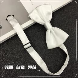 Pure white tie pocket towel light silver gray white Korean narrow formal wear casual activity hand zip Neck tie