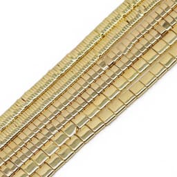 5x1/5x2/5x5MM Silver Plated Two Hole Rectangle Hematite Natural Stone Spacer Loose Beads For Jewelry Making Diy Accessories 15"