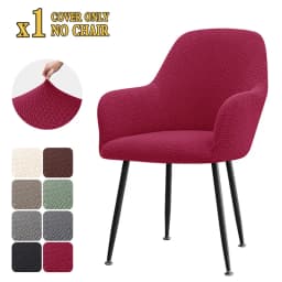 1/2/4/6pcs Jacquard High Arm Dining Chair Covers Elastic Office Chair Cover Stretch Hotel Bar Chairs Seat Slipcover Living Room
