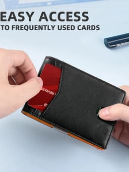Men's Slim Thin Minimalist Front Pocket Wallets Men RFID Blocking Protected Portable Card Holder 12 Card Multifunctional Wallet